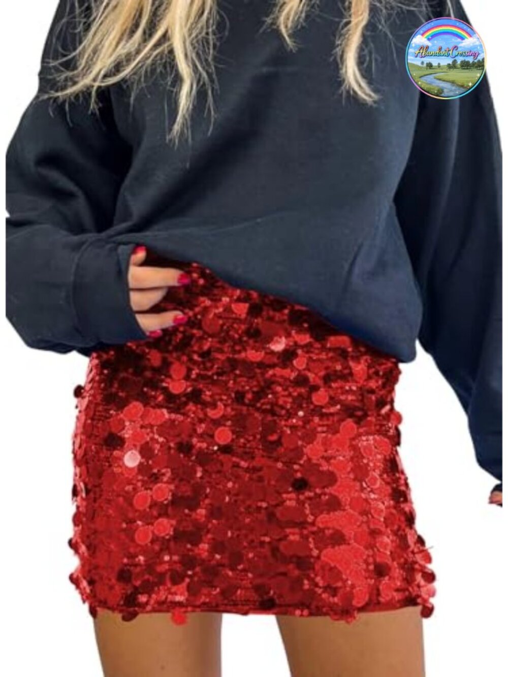 Sequin Mini Skirt High Waist Stretchy Bodycon Party Clubwear